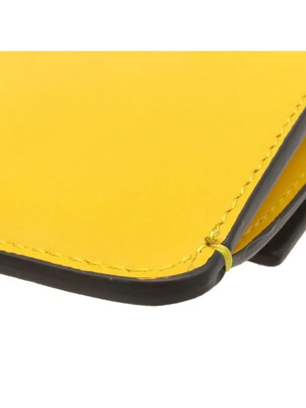 Fendi Flat Baguette Mini Leather Yellow Gold Shoulder Clutch